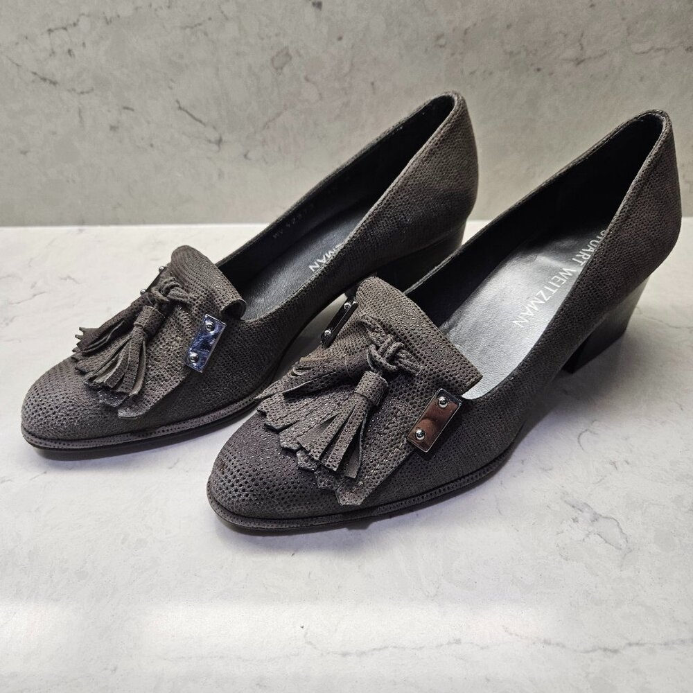 Stuart Weitzman gray tassel kiltie heels - size 7.5